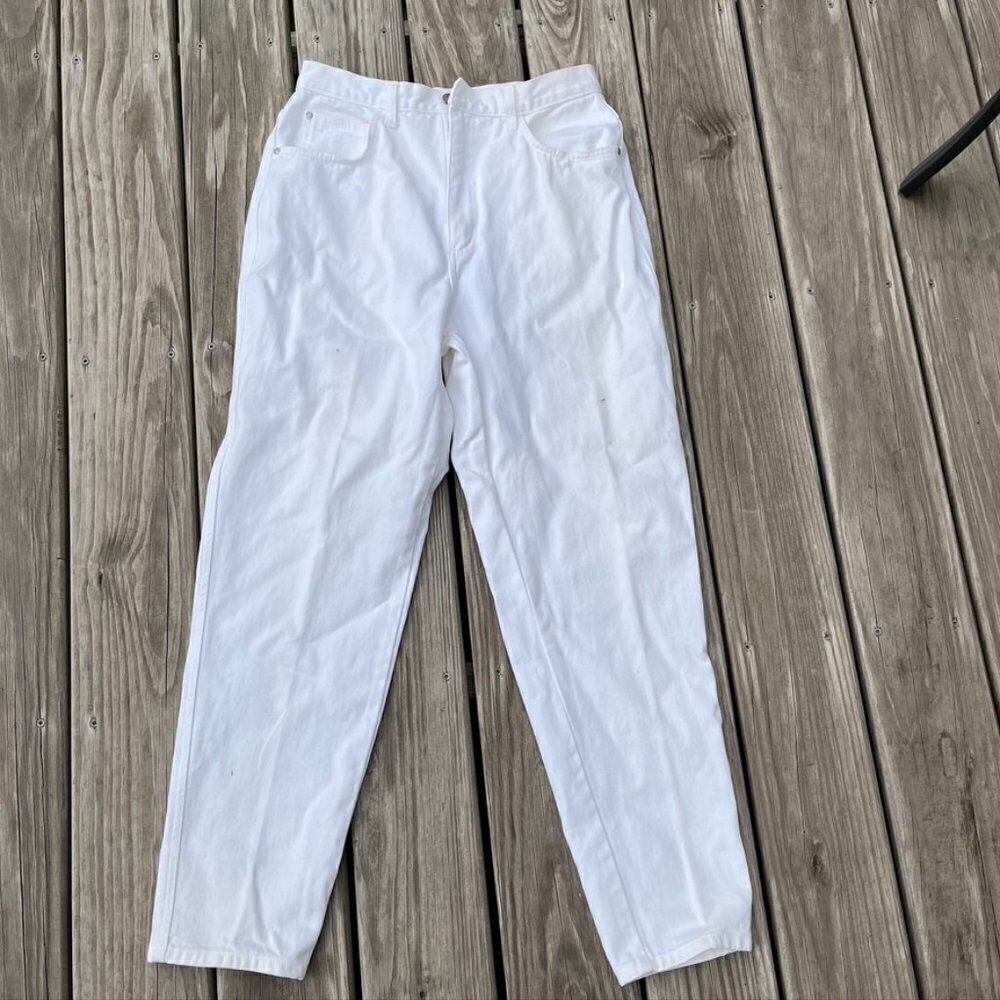 ** Vintage Gitano 80’s mom jeans White Tapered High Waisted Size 14